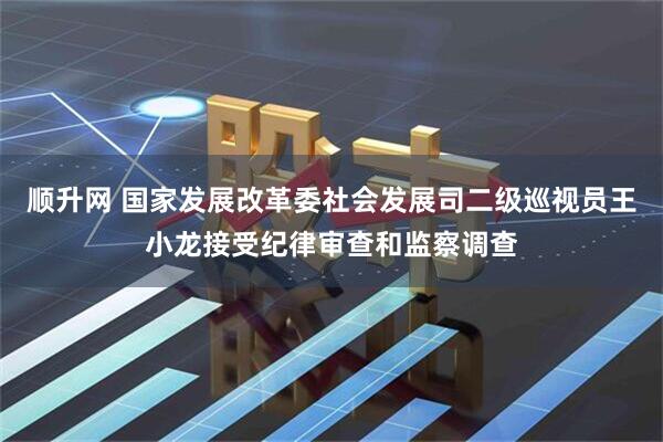 顺升网 国家发展改革委社会发展司二级巡视员王小龙接受纪律审查和监察调查