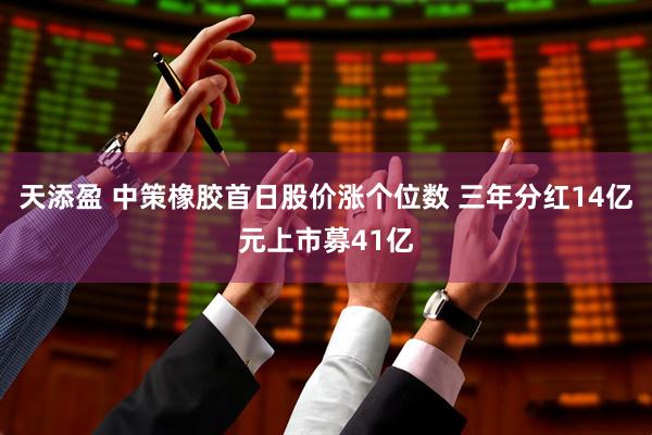 天添盈 中策橡胶首日股价涨个位数 三年分红14亿元上市募41亿