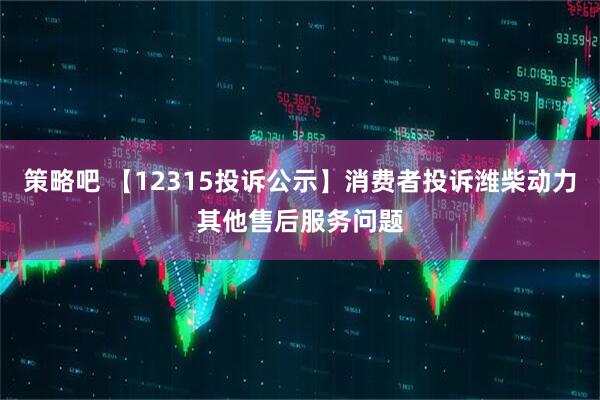 策略吧 【12315投诉公示】消费者投诉潍柴动力其他售后服务问题