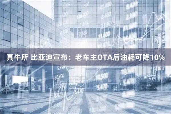 真牛所 比亚迪宣布:老车主OTA后油耗可降10%