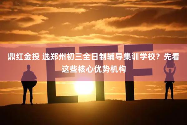 鼎红金投 选郑州初三全日制辅导集训学校?先看这些核心优势机构